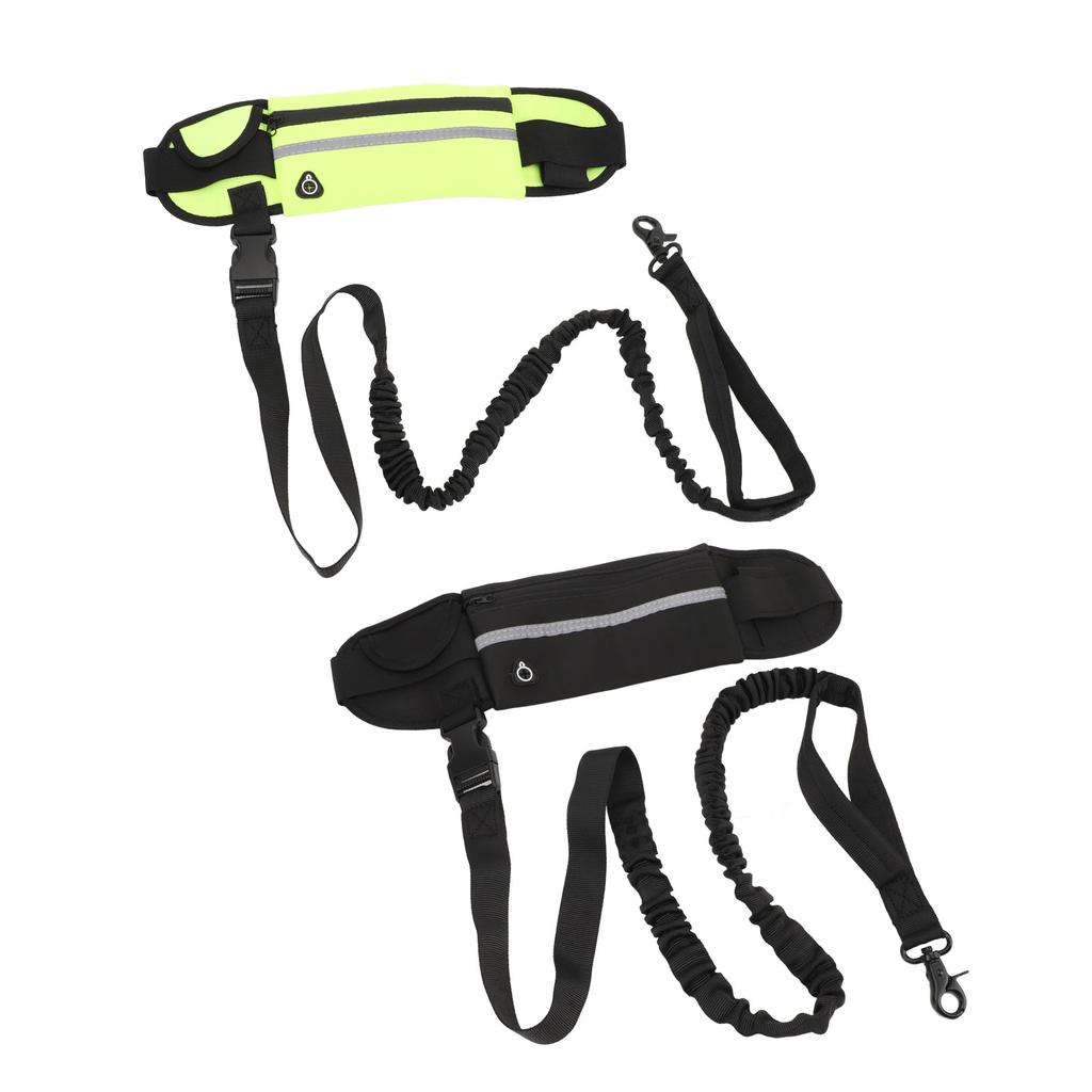 Hundelaufleine-Gürteltasche, reflektierende elastische Nylon-Hundeleine, Hüfttasche für Spaziergänge im Freien