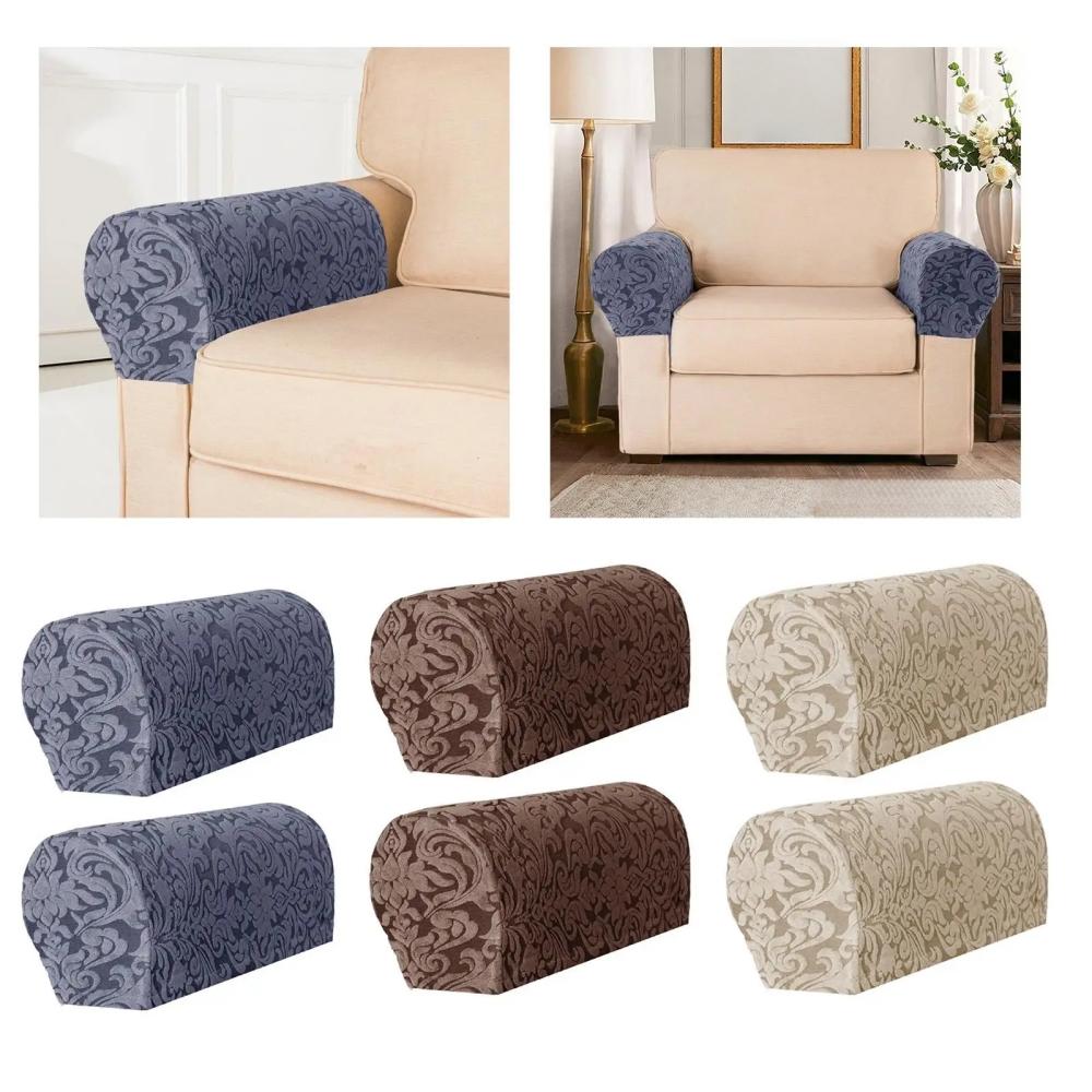 2pcs Stretch Armrest Covers Couch Arm Cover Slip Furniture Protector Armchair Slipcovers Sofa Chair Recliner