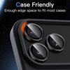 3pcs Black Camera Lens Protector for iPhone 17 Pro/ 17 Pro Max / 17/ 17 Air 9H Tempered Glass Metal Ring Cover