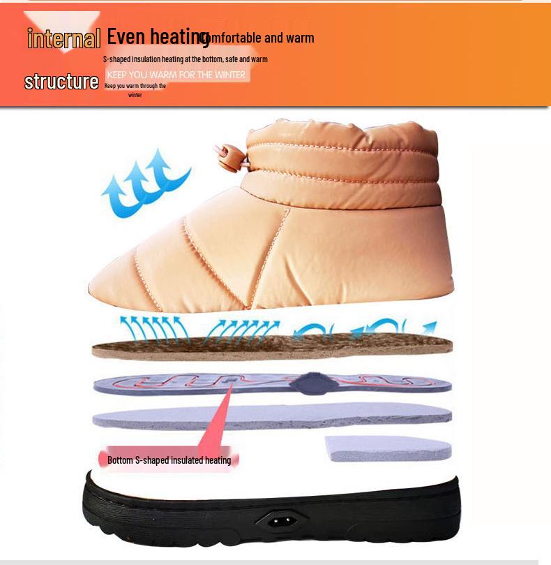 Damen Beheizbare Hausschuhe zum Gehen - Wiederaufladbare Winter Büro Fußwärmer
