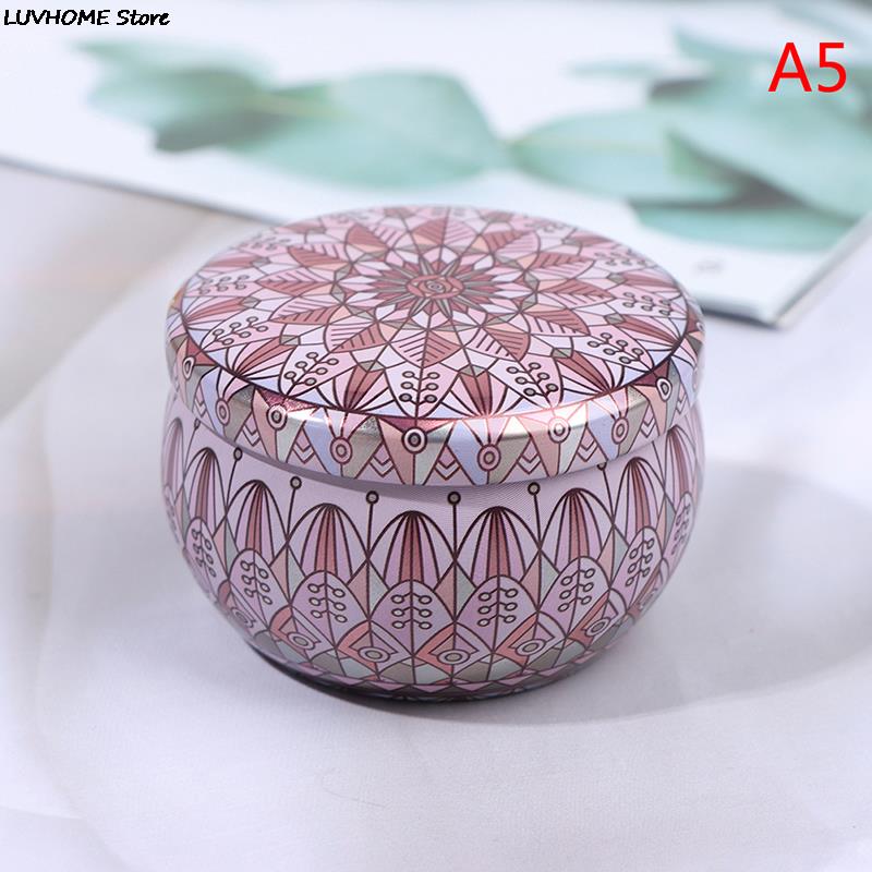 Retro Luxury Candle Jars Holder Storage Case Empty Tin Box Round Container with Lid Small Diy Candle Making Wedding Sweet Gifts