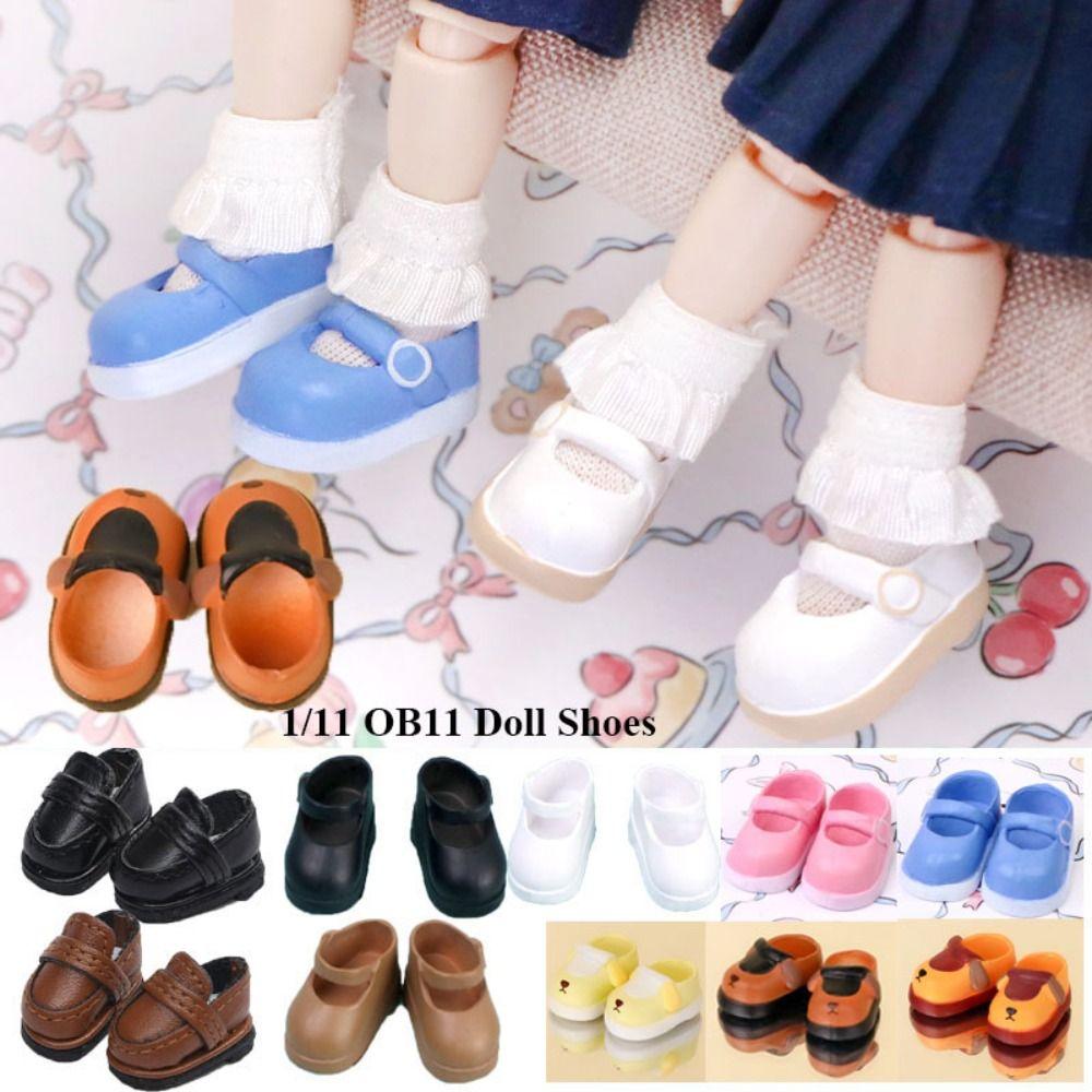 Casual Cowhide Dolls Shoes  for 1/11 OB11 Doll/for 1/12 BJD Doll/For obitsu11GSCbody9OB11 Dolls