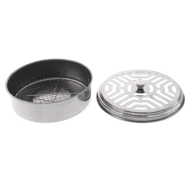 Portable Stainless Steel Mosquito Coil Box Outdoor Anti-mosquito Coil Seat with Lid Mosquito Coil Box