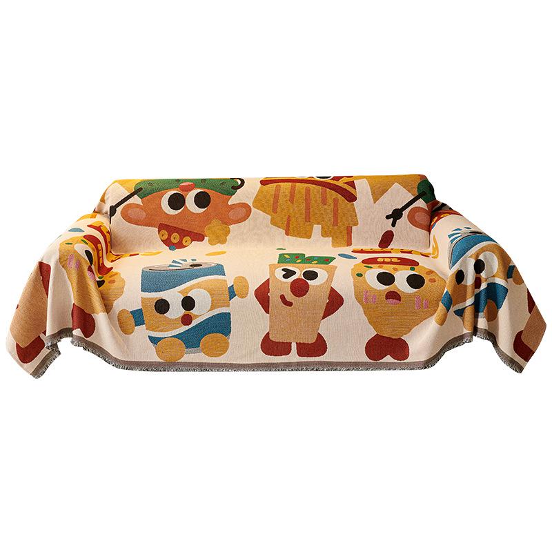 Happy Snacks Stain-Resistant Non-Slip Sofa Cover Blanket