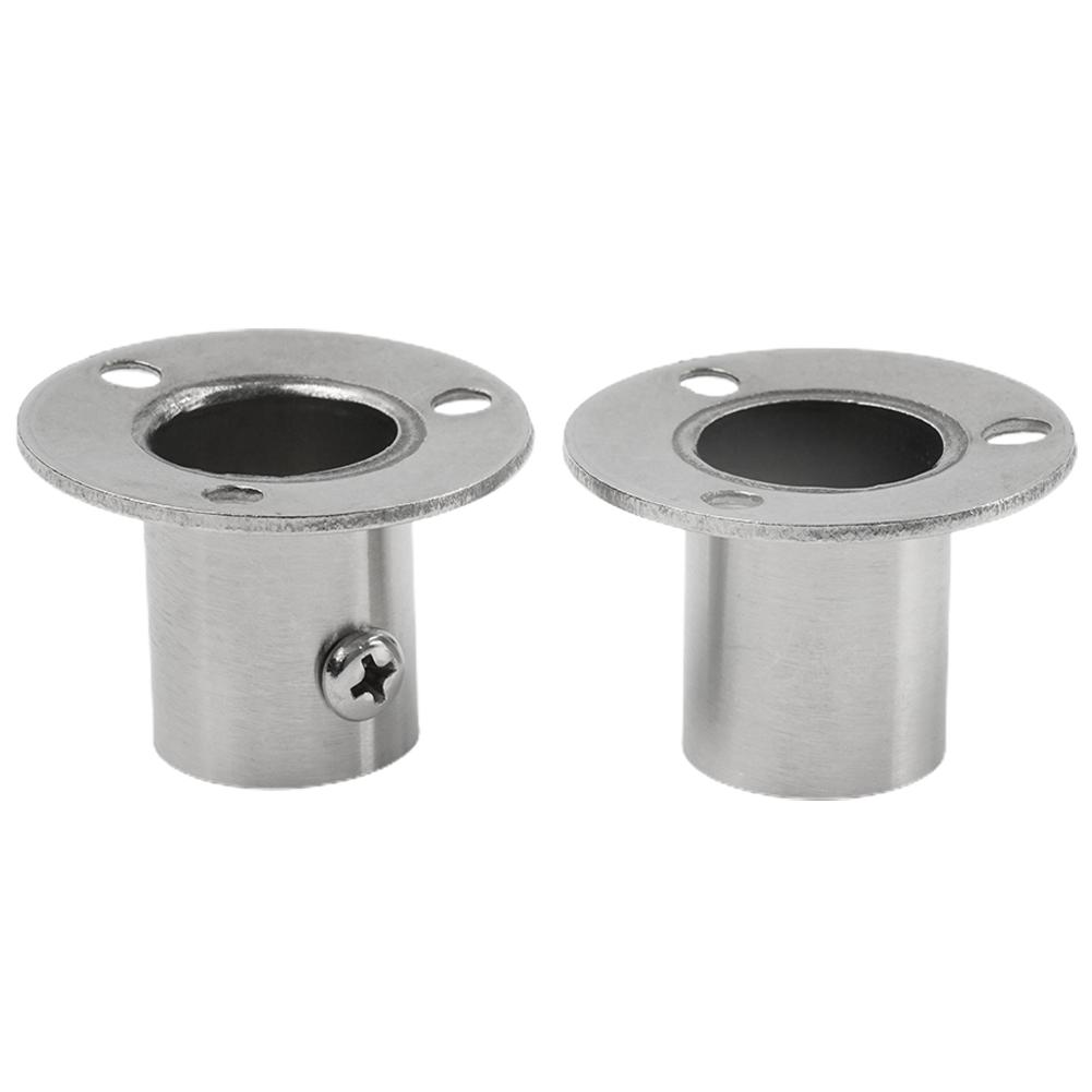 19.5mm Closet Rod Brackets 22.5mm 26mm Closet Clothes Flange High Quality Holder Socket Stainless Steel Bracket