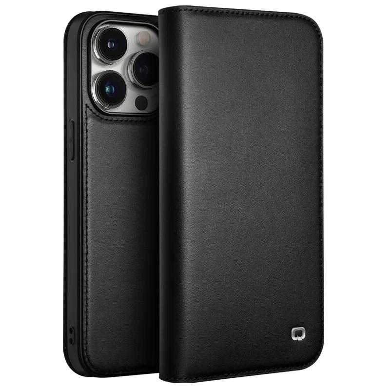 Echt Leer Flip Hoesje voor IPhone 13 Pro Handgemaakt Mode Zakelijk Hoesje met Kaartsleuven voor IPhone 15 Pro Max/15/14