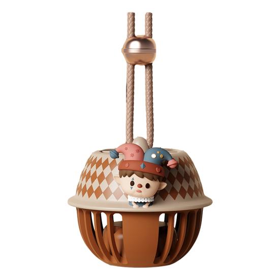 

Hanger Fan Adjustable 3-Speed Wind Modes Portable Hanging Neck Small Fan Cartoon Elephant Design Circus Bells Shape Cooling Fan A