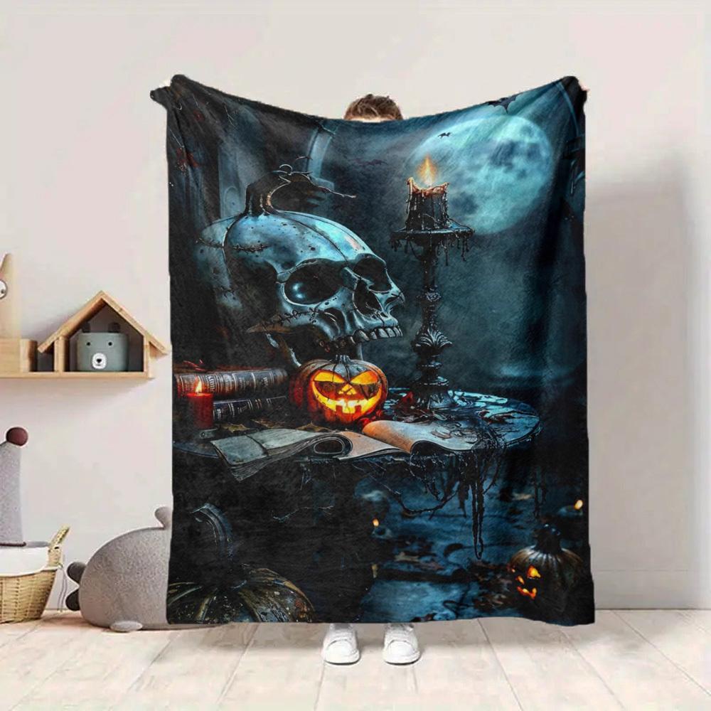 1pc Halloween Decorations Blanket Lightweight Flannel Blanket Throw Blanket For Sofa, Bed, Travel, Camping, Livingroom, Couch, Chair, And Bed yy250902