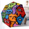 1pc Colorful Cats Automatic Opening/closing Umbrella with Auto Open/Close, Perfect Gift for Friends, Durable Plastic Handle Yy250801160