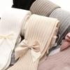 Infant Girls' White Footed Tights with Bow, Spring/Autumn Leggings Bodysuit