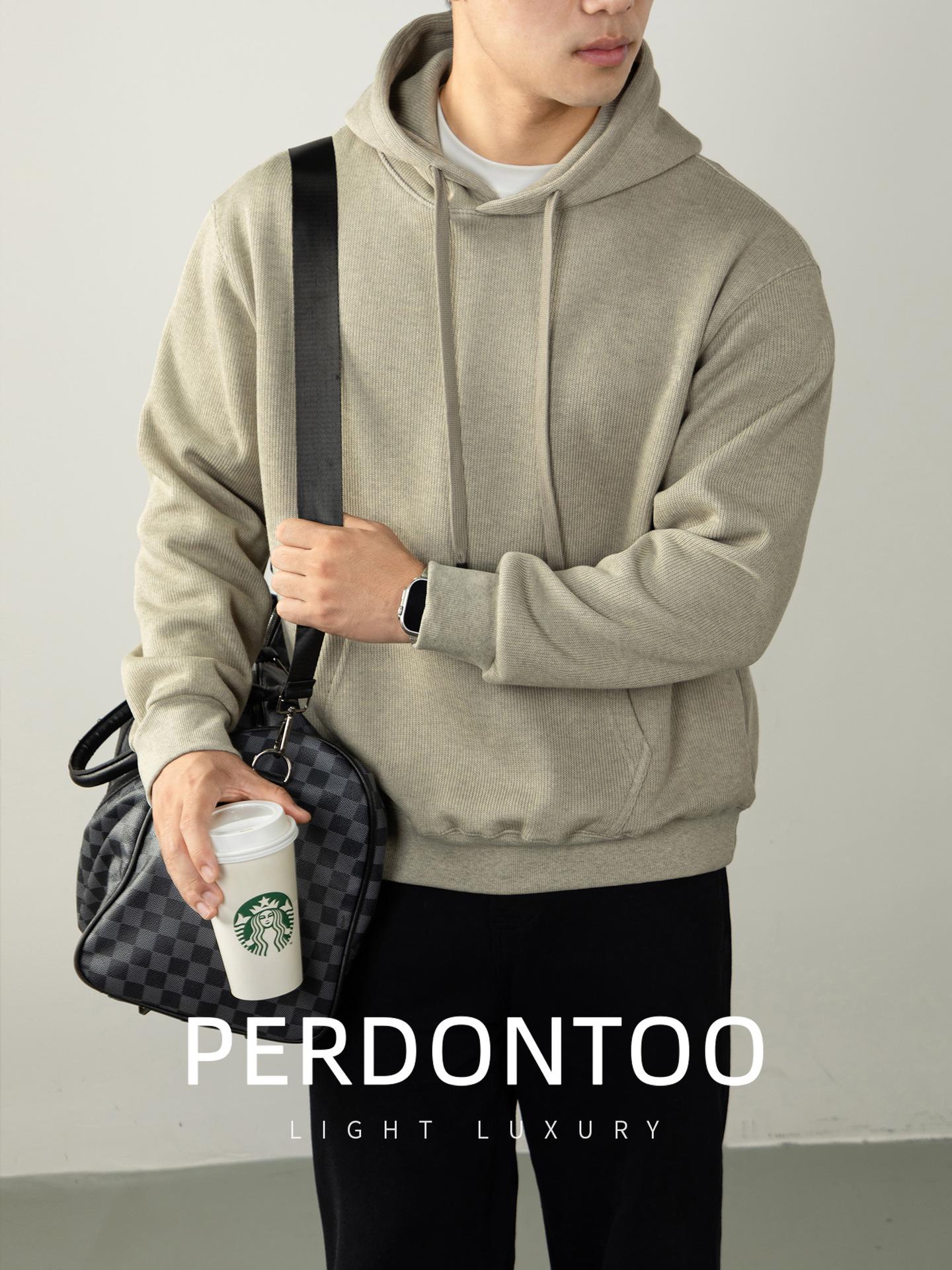 

Minimalist Gentleman 400G Heavyweight Knit Pullover Hoodie - Men s High-Grade Mousse Smooth Hooded Sweatshirt 4XL сірий колір/оливковий