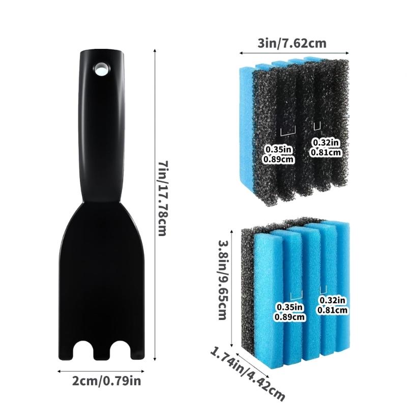 Practical Grill Cleaning Accessories Pack With Sponges And Scrapers Nylon Spatula Grills with Grooves And Cookware