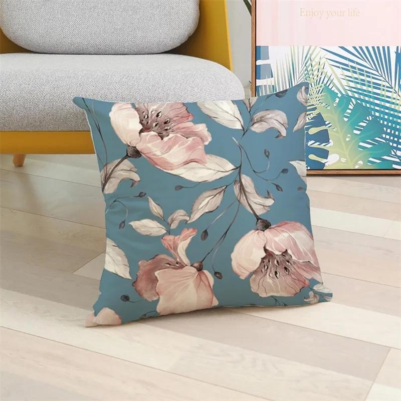 Printed Polyester Square Throw Pillow Cushion Cover Car Sofa Office Chair Simple Home Decoration
