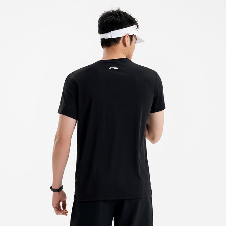 Li Ning Table Tennis Series Casual Comfortable Letter Print Sports Short Sleeve T-Shirt Unisex Tops Black AHSV611-1