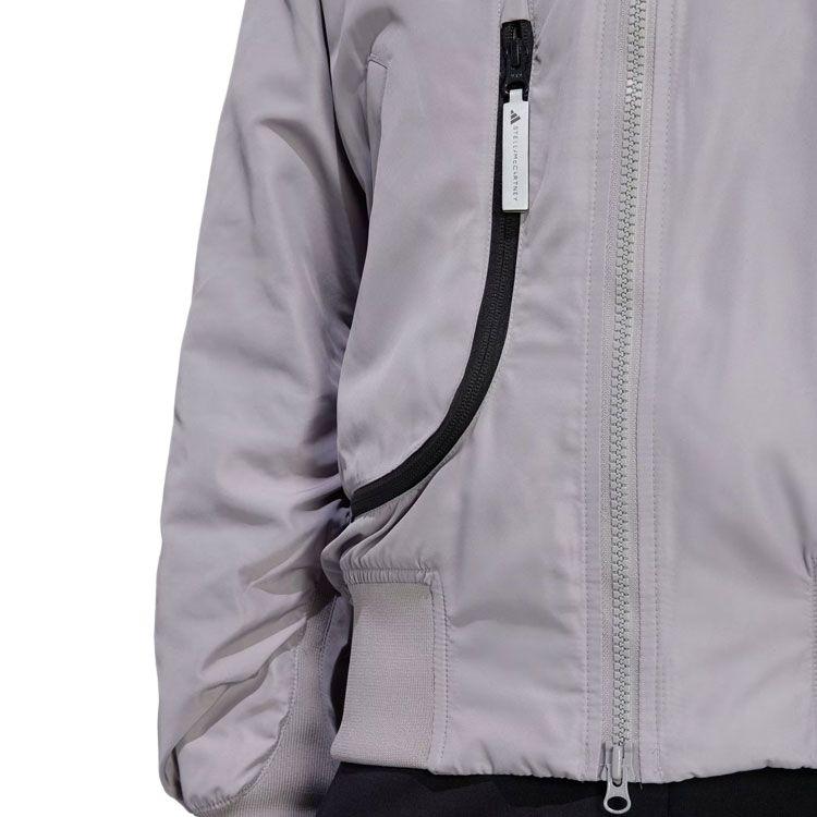 adidas X Stella McCartney Αθλητικά Ρούχα Υφαντό Μπουφάν Bomber με Λογότυπο Μπάλωμα Γυναικεία Εξωτερικά Ρούχα Περιστερόγκριζο IP1371