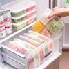 2/4/6 Refrigerator Organizer Storage Fresh-keeping Box Plastic Microwave Lunch Box Sealed Portable Partition Box Fruit Meat Storage Box 4 Compartments