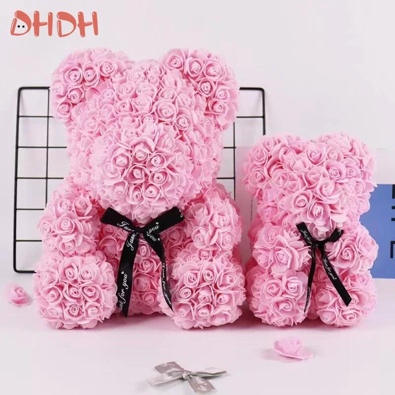 1pc Artificial Flower 40cm Teddy Rose Bear Girlfriend Anniversary Christmas Valentine's Day Gift Birthday Gift Party Decorations