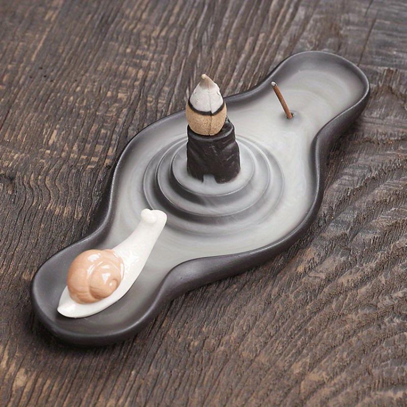 Purple Sand Backflow Incense Burner Home Decoration, Creative Snail Backflow Incense Holder Thread Incense Stick Incense Burner