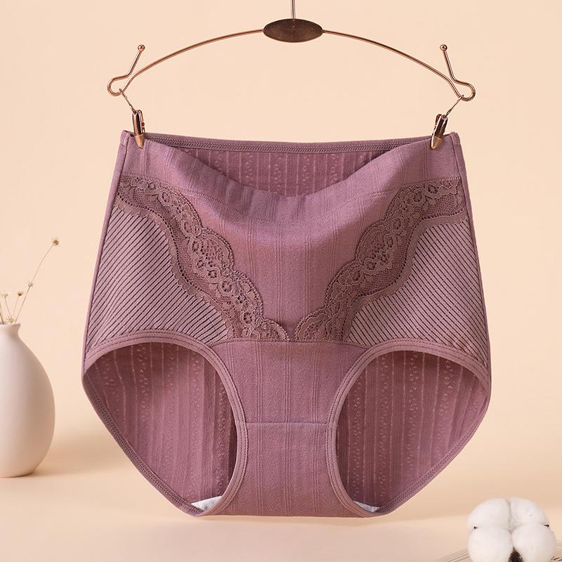 Plus Size Women Cotton Anti Bacterial Breathable Middle Aged Mother High Waist Briefs