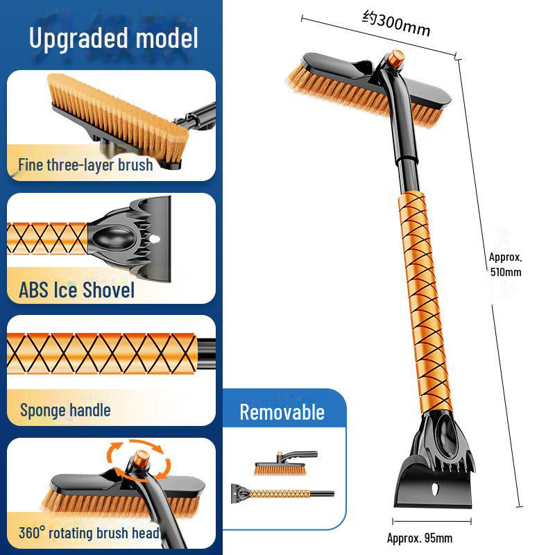 Set de lopată și perie retractabilă pentru zăpadă pentru mașină pentru dezghețare și răzuit gheață