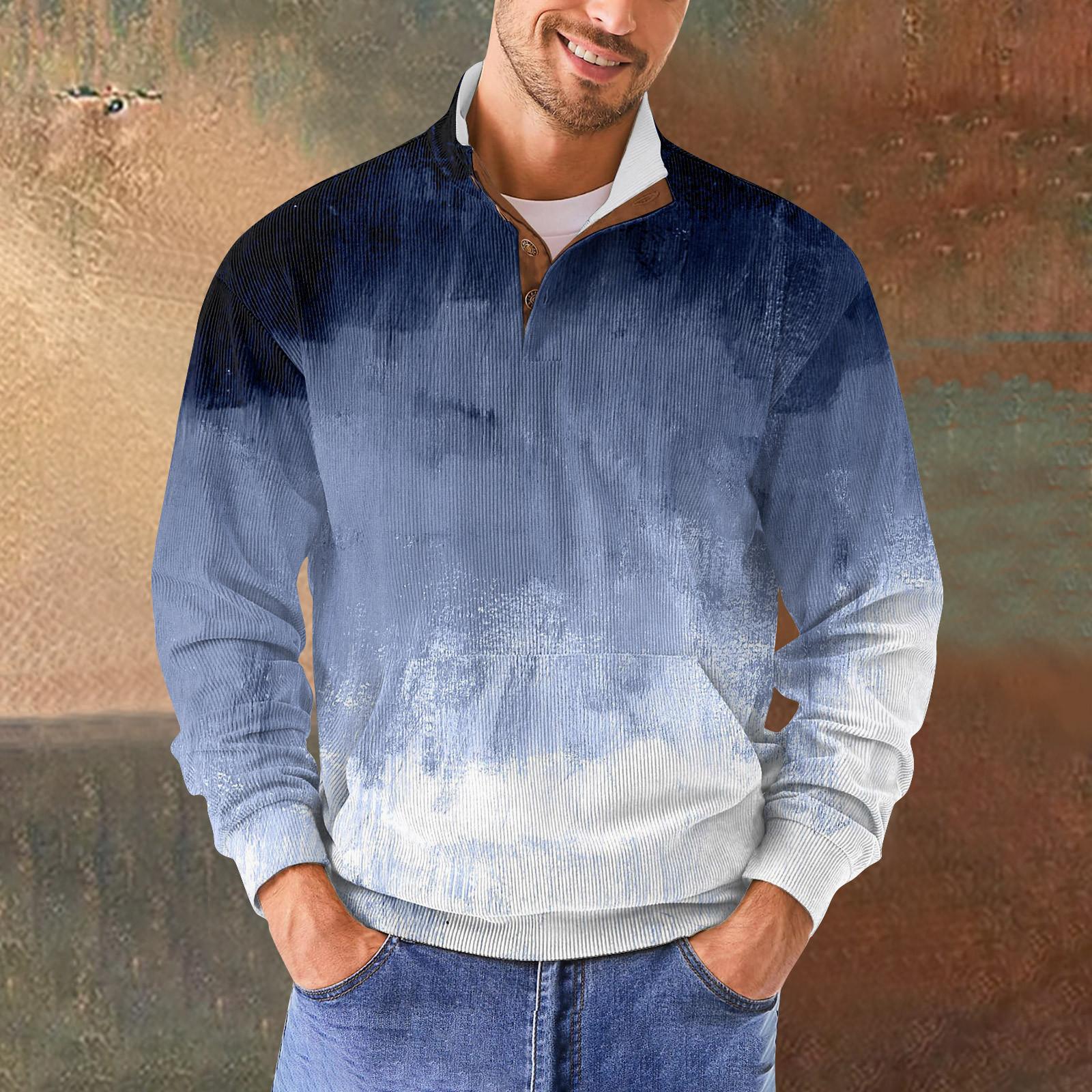 

Мужская повседневная толстовка в стиле ретро с градиентным принтом S