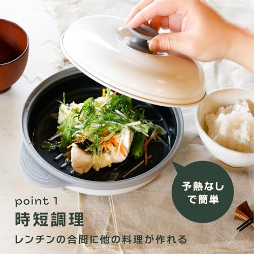 CB Japan Mikrowellen-Kochgeschirr, Bräunen in der Mikrowelle [Braten, Kochen, Backen, Köcheln, Dämpfen und Garen in einem], Spülmaschinenfest, Rezept enthalten, Herd-Grill