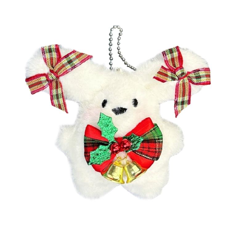 Puppy Toy Keychain with Bowknot Cartoon Big Ear Dog Plush Dolls Keyring Pendant Backpacks Bag Charm for Women and Girls