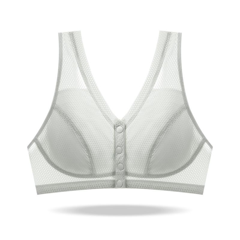 Plus Size Front Closure Tank Style Breathable Bra For Middle Aged Elderly Women