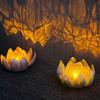 Solar Powered Lotus Cracked Glass Ball Lamp Waterproof Decorative Cracked Ball Lotus Light 600mAh Garden Art Decoration