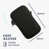 kwmobile Smartphone Shoulder Large Fits Smartphones Neoprene Neck Strap Protective Black Bag, - 6.5" - Case,