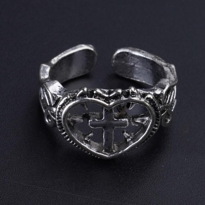 Modern Love Crosses Statement Ring Trendy Minimalist Finger Rings Jewelry For Casual Or Formal Occasions Gift