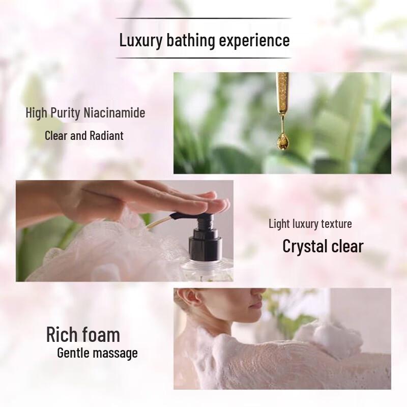 QCHZOC Cherry Blossom Niacinamide Brightening Shower Gel