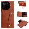 Vintage Leather Card Holder Phone Case for Xiaomi 17T Pro,17T Card Pockets Dual Snap Buttons Flip Wallet Shell