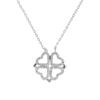 A Woman Wearing Four-leaf Clover Necklace, Lucky Four-leaf Clover Pendant, Collarbone Chain, Sweater Chain, Neck Chain