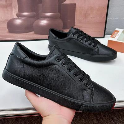 Frühling Herbst Flache Herren Schuhe Reine Schwarz Mode Turnschuhe Männliche Schuhe Kühlen Jungen Mann Street Style Weichen Bequemen
