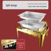 Gold-Plated Stainless Steel Chafing Dish with Glass Lid
