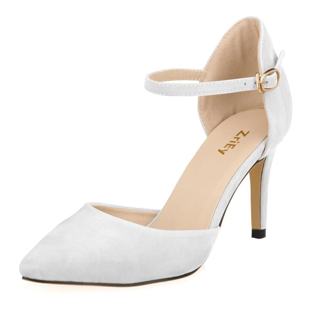 Women Sandals Summer High Heels Classic Elegant Pumps Fashion Red Heeled Woman Ankle Straps Office Party Wedding Shoes Big Size