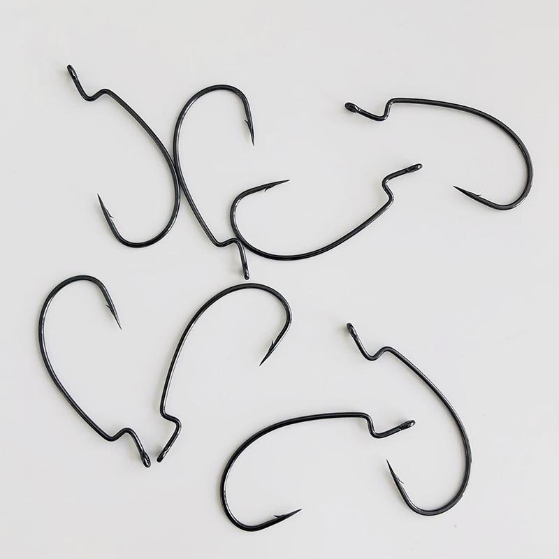 50pcs/lot Texan Hooks Soft Worm Fishing Hooks High Carbon Steel Wide Super Lock Fishhooks Lure BKK Softjerk Hooks Fishing Tackle
