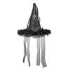 Veil Tulle Halloween Witch Hat Gothic Cosplay Hat Spider Ribbon Wizard Hat  Cosplay Costume