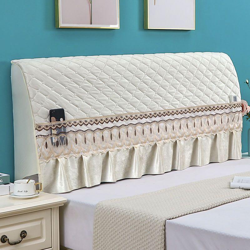 

Защитный чехол для дома в европейском стиле, универсальный утепленный чехол для изголовья кровати, спинка, пылезащитный чехол с кружевным декором для спальни 120CM