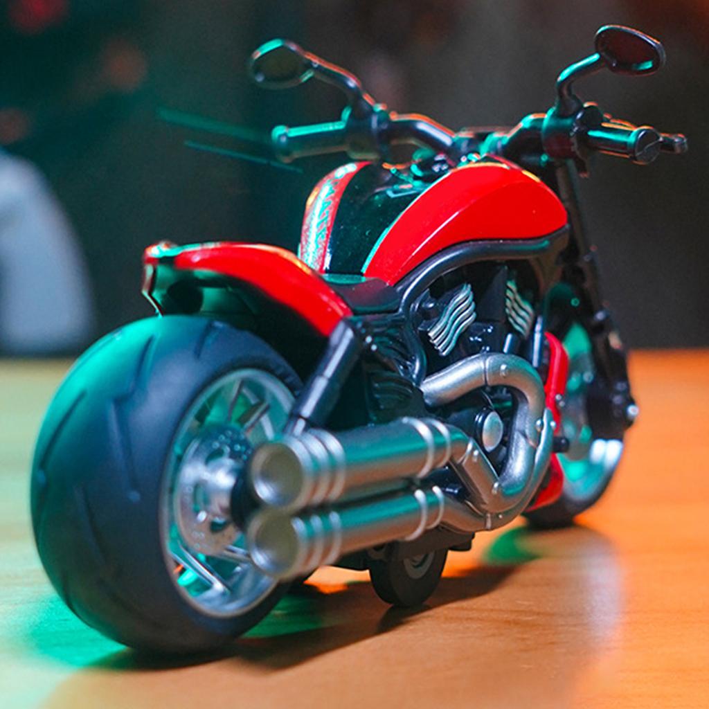1: 12 Scale Pull Back Motorcycle Toy with Music Light Alloy Motorcycle Model for Boys Girls