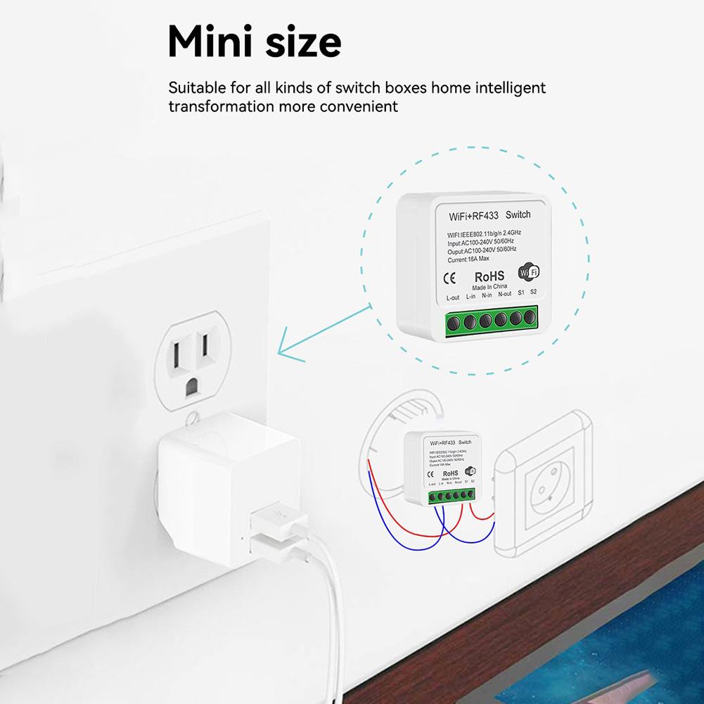 Voice Control Module WiFi RF433 Smart Switch WiFi Direct Connection True Remote Control RF433 Remote Included Gray China Mainland