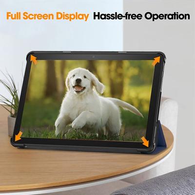 Étui de protection pour tablette pour Fire-HD 10 Pliable Slim Couleur unie Antichoc Faux cuir Couverture complète Veille