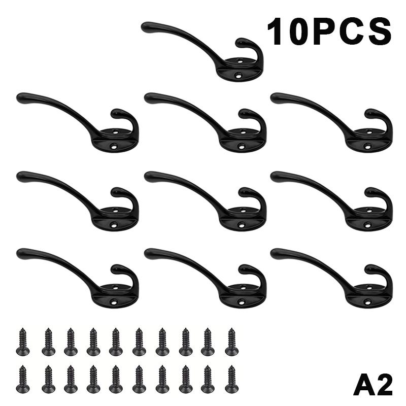 4/10Pcs Vintage Wall Hooks Zinc Alloy Hangers For Coats,Hats,Keys And Towels,Home Storage Decor Farmhouse Decor