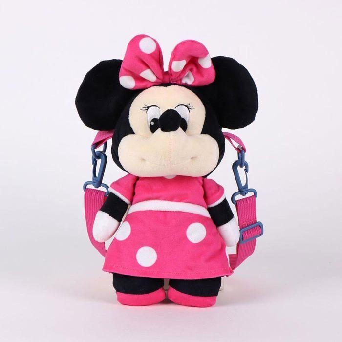 Pluche tas Minnie Mouse Disney – schoudertas voor kinderen, 3D gezicht, ultrazacht pluche