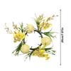 Easter Egg Candle Ring Wreath Small Candle Rings for Pillars Spring Candle Ring Wreaths Artificial Easter Candle Holder Ring