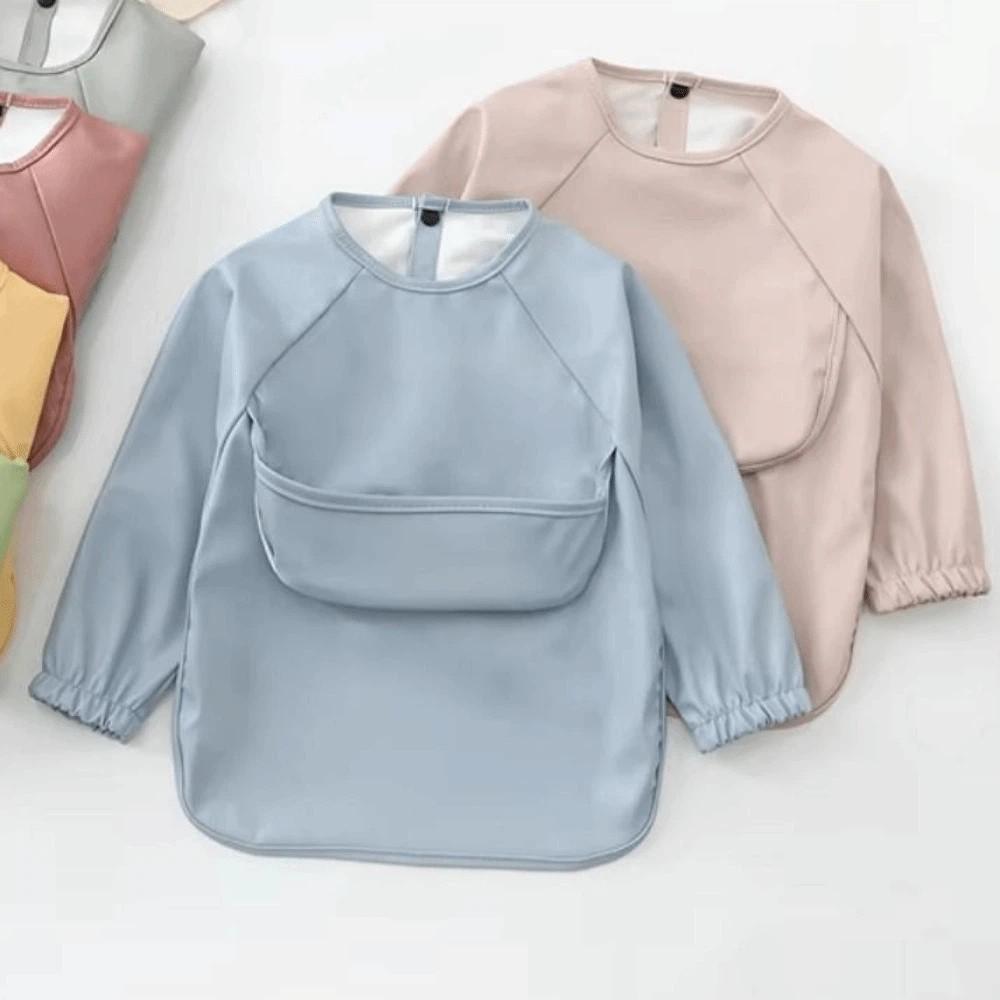 Waterproof Long Sleeve Bib Soft Material Washable Burp Cloth Children PU Bibs  Baby Accessories