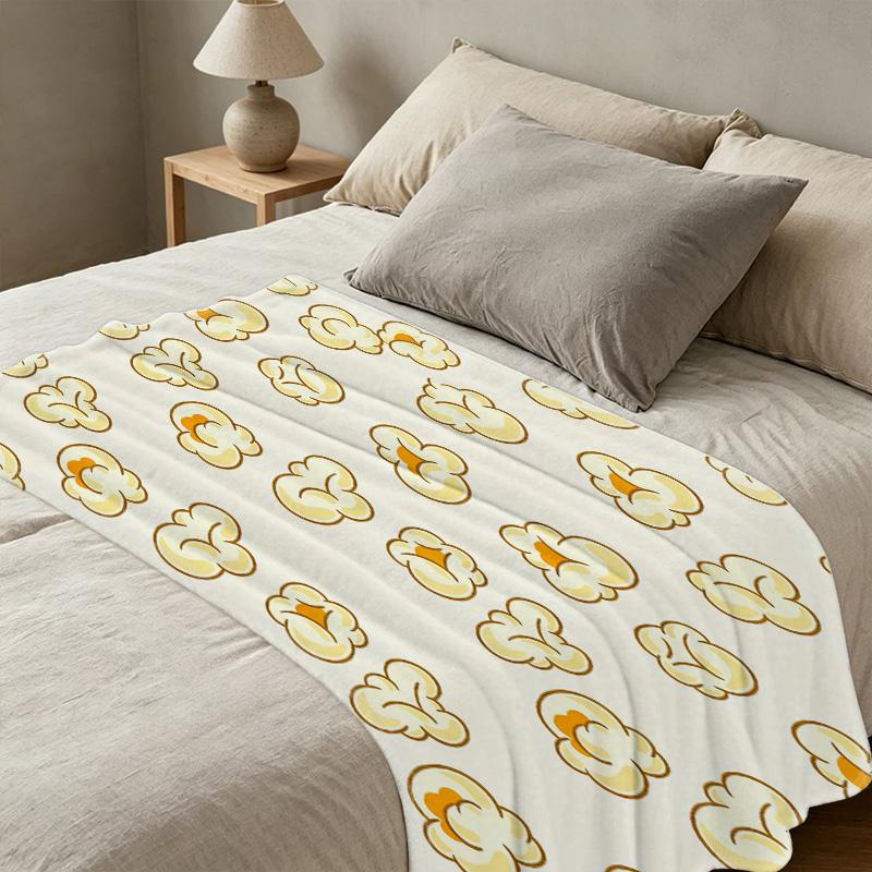 Lightweight Flannel Blanket,Popcorn Collection, Soft & Skin-friendly, Versatile Warm Throw for Home, Perfect for Christmas & Halloween