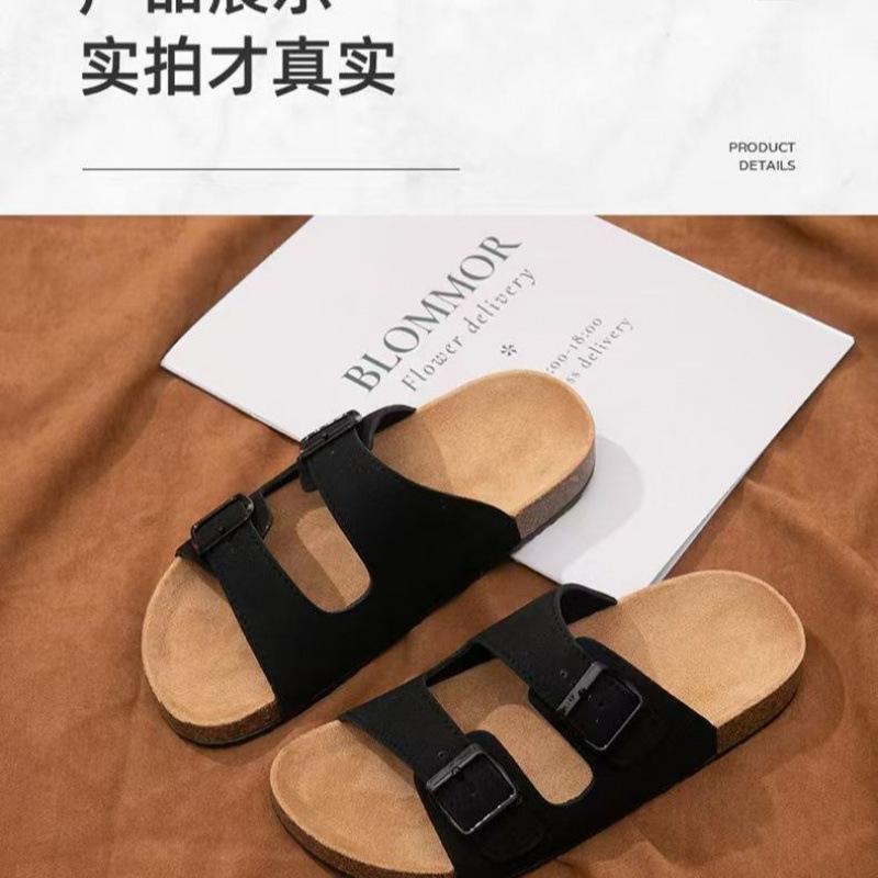 Retro Medium Heel Rubber Sole Non-slip Shoes Summer New Youth Fashion Casual Slippers