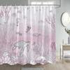 Rosa Nautischer Duschvorhang Meeresschildkröte Meeresbewohner Koralle Unterwasser Sommer Modern Polyester Duschvorhang Mit Haken Heimdekoration